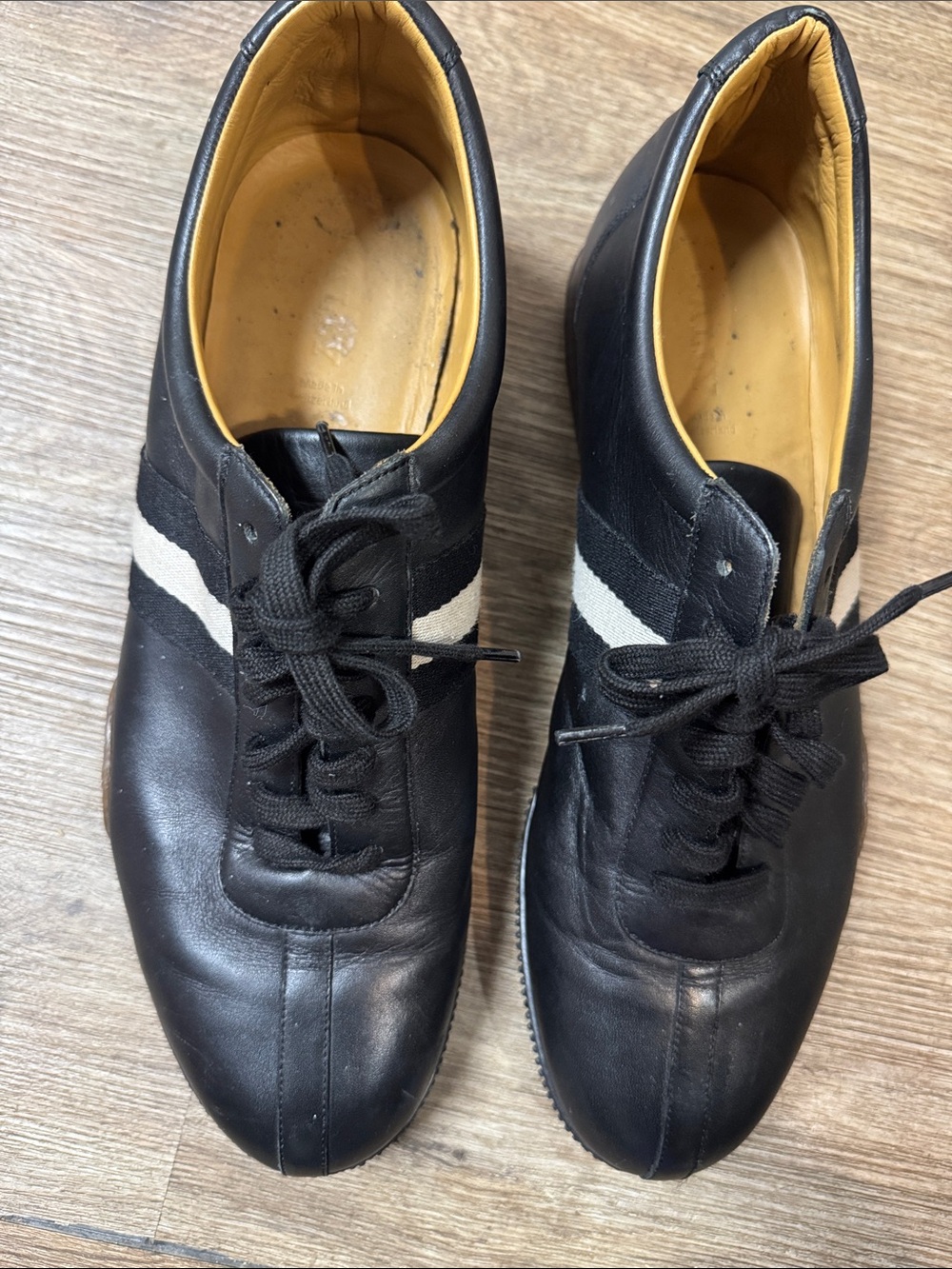 Bally black leather sneakers size -US 12D